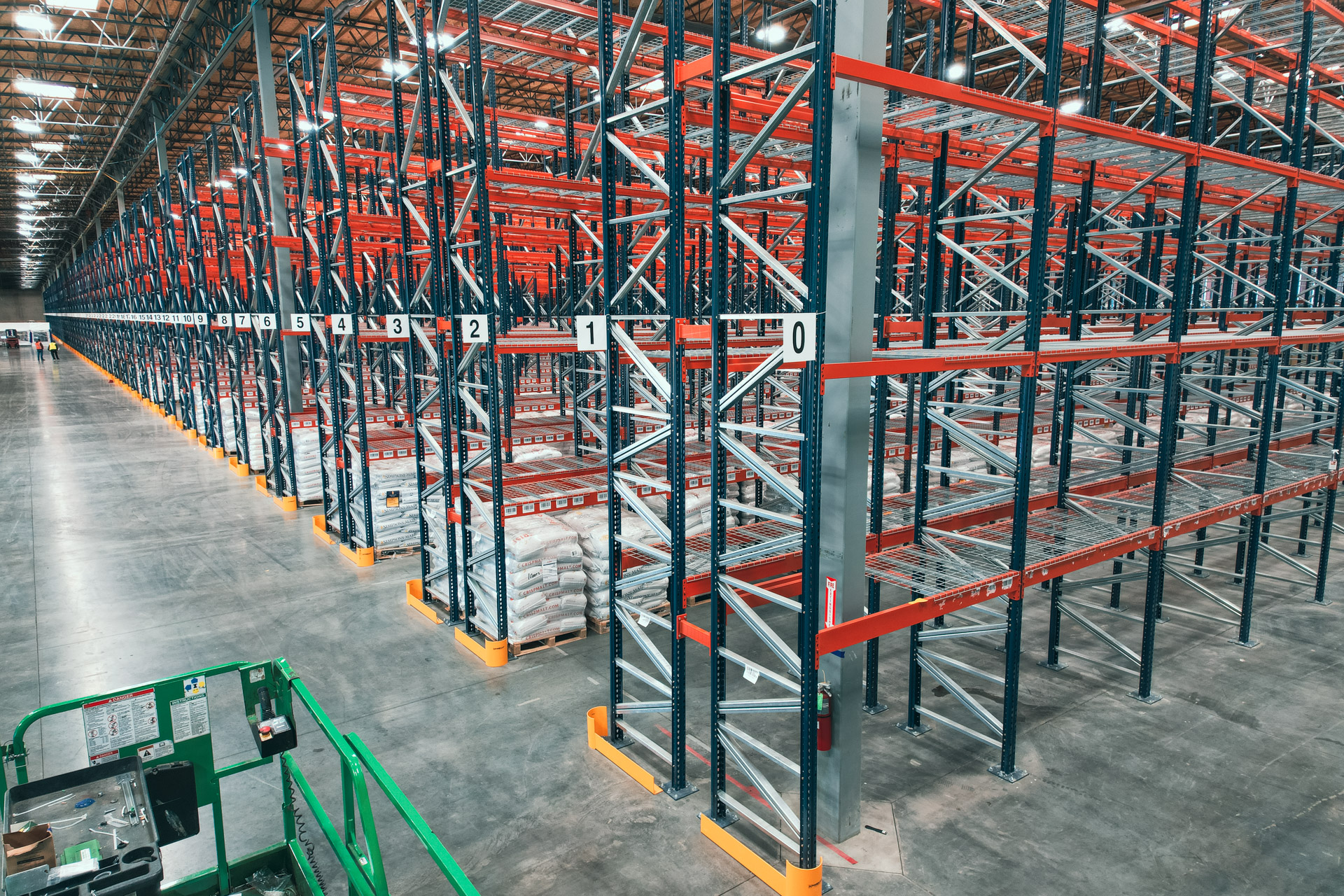 Warehouse pallet rack installation in Macon Georgia